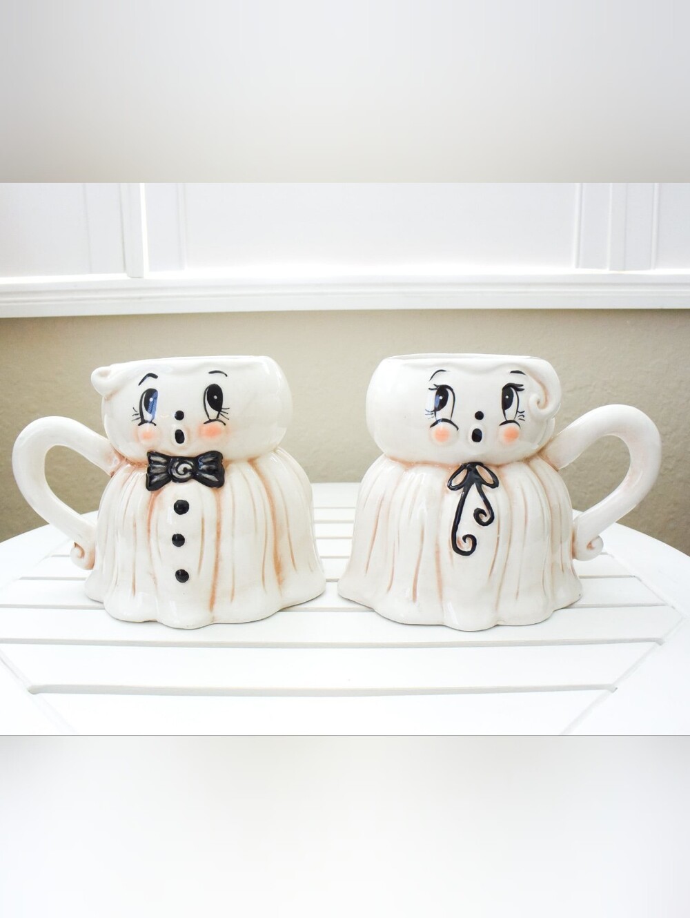 👻  *Johanna Parker* Halloween Girl & Boy Ghosts Coffee Mug Set - NEW!